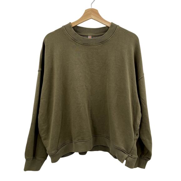 Free People movement green crewneck sweatshirt - Picture 1 of 6
